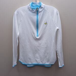 NWT Masters Magnolia Lane Collection 1/4 Zip Pullover Top Logo Golf White Small